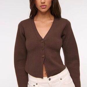 NWT Abercrombie LuxeLoft Rounded Sleeve Cardigan – Brown